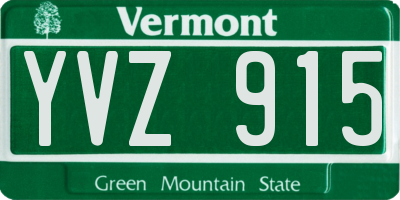 VT license plate YVZ915