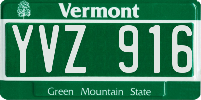 VT license plate YVZ916