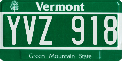 VT license plate YVZ918