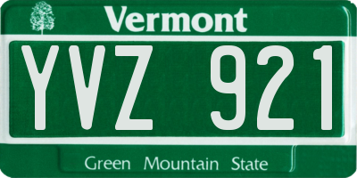VT license plate YVZ921