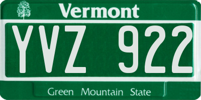VT license plate YVZ922