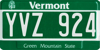 VT license plate YVZ924
