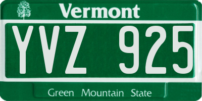 VT license plate YVZ925