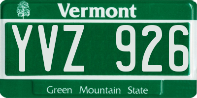 VT license plate YVZ926