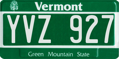 VT license plate YVZ927