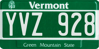 VT license plate YVZ928