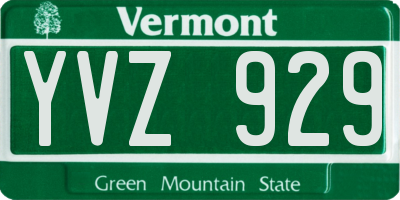 VT license plate YVZ929