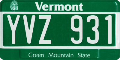 VT license plate YVZ931