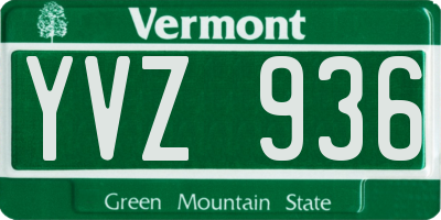 VT license plate YVZ936