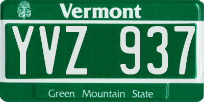 VT license plate YVZ937