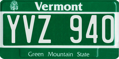 VT license plate YVZ940