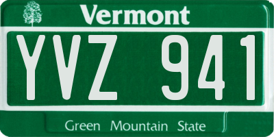 VT license plate YVZ941