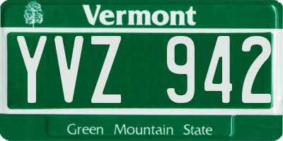 VT license plate YVZ942