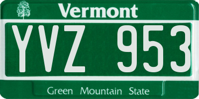 VT license plate YVZ953
