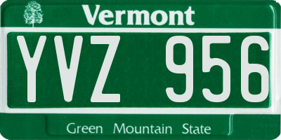 VT license plate YVZ956