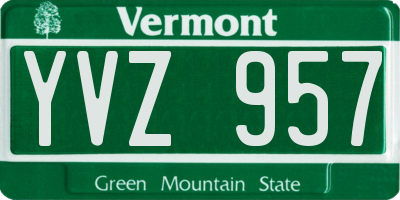 VT license plate YVZ957