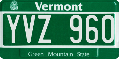 VT license plate YVZ960