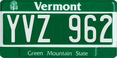 VT license plate YVZ962