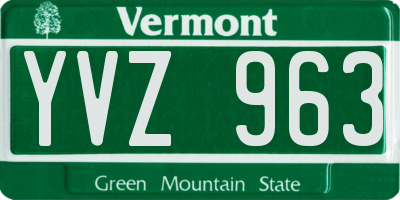 VT license plate YVZ963