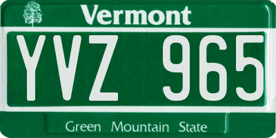 VT license plate YVZ965