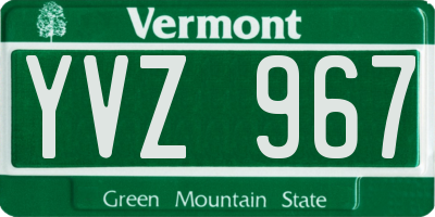 VT license plate YVZ967