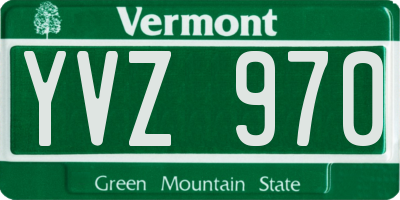 VT license plate YVZ970