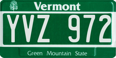 VT license plate YVZ972