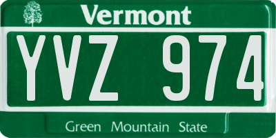 VT license plate YVZ974