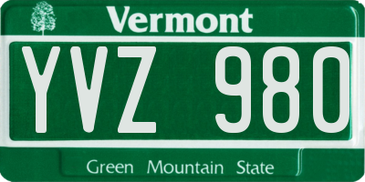 VT license plate YVZ980