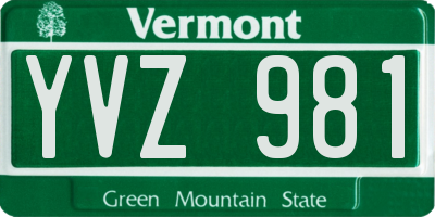 VT license plate YVZ981
