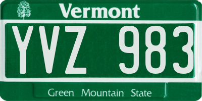 VT license plate YVZ983