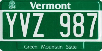 VT license plate YVZ987