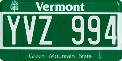 VT license plate YVZ994