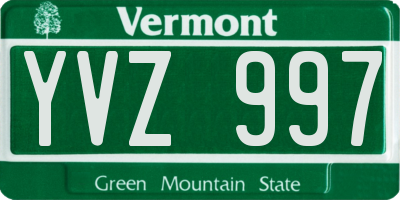 VT license plate YVZ997