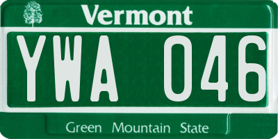 VT license plate YWA046