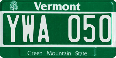 VT license plate YWA050