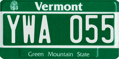 VT license plate YWA055