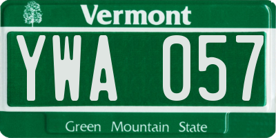 VT license plate YWA057