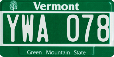 VT license plate YWA078