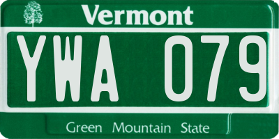 VT license plate YWA079