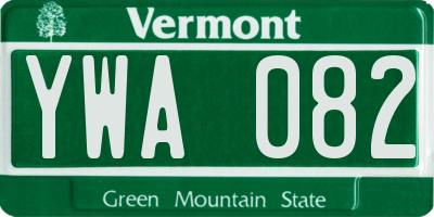 VT license plate YWA082