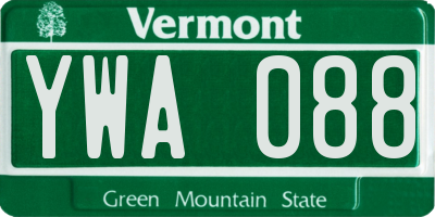 VT license plate YWA088