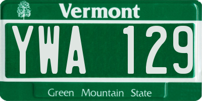 VT license plate YWA129