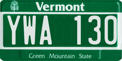 VT license plate YWA130