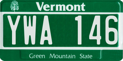 VT license plate YWA146