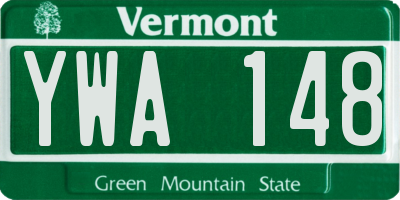 VT license plate YWA148