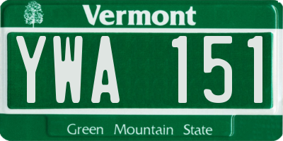 VT license plate YWA151