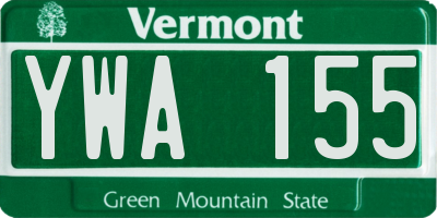 VT license plate YWA155