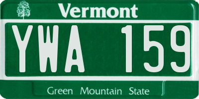 VT license plate YWA159