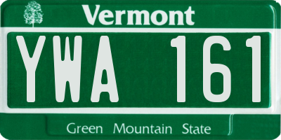 VT license plate YWA161